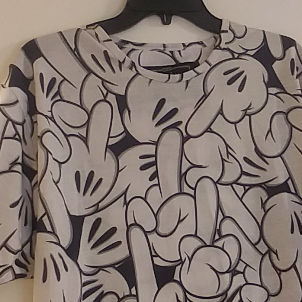 Mickey Mouse shirt with him sticking middle finger